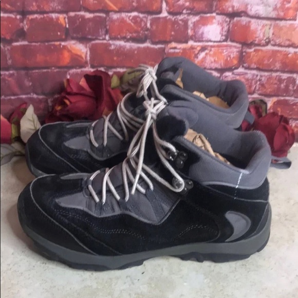 Lands' End Shoes Lands End Black Suede Snow Trekker Lace Up Hiking